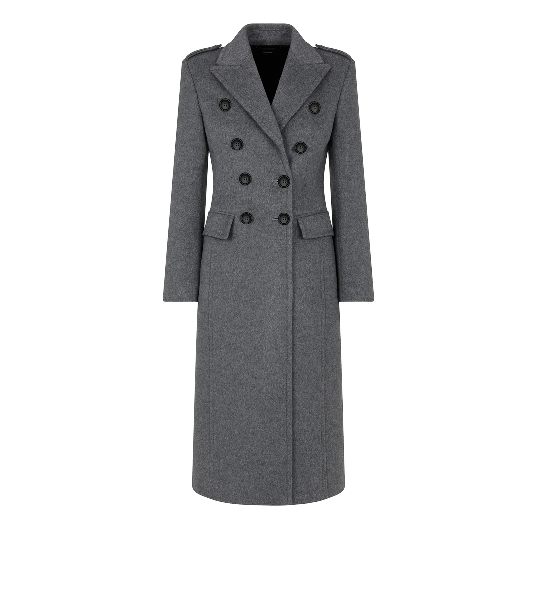 ABRIGO MILITAR CRUZADO DE CACHEMIR COMPACTO CEPILLADO