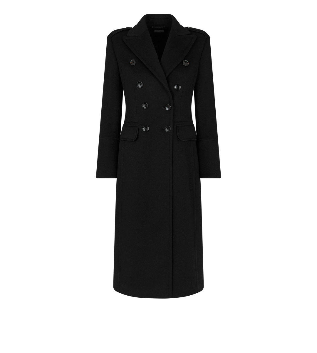 ABRIGO MILITAR CRUZADO DE MEZCLA DE LANA Y CACHEMIRA