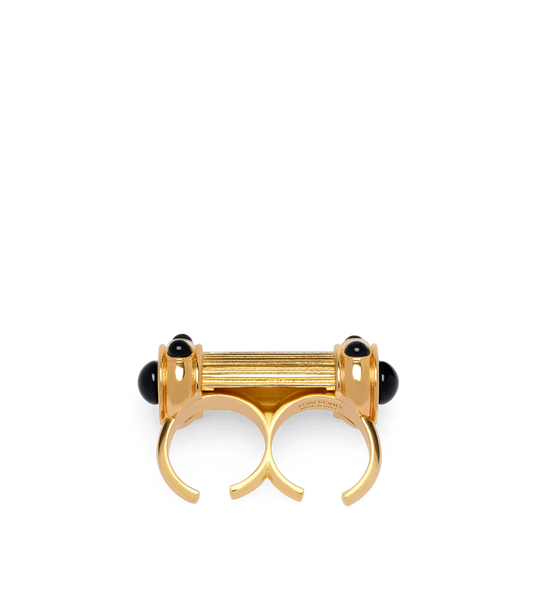 ANILLO DE CABUJONES DE LATÓN Y CRISTAL