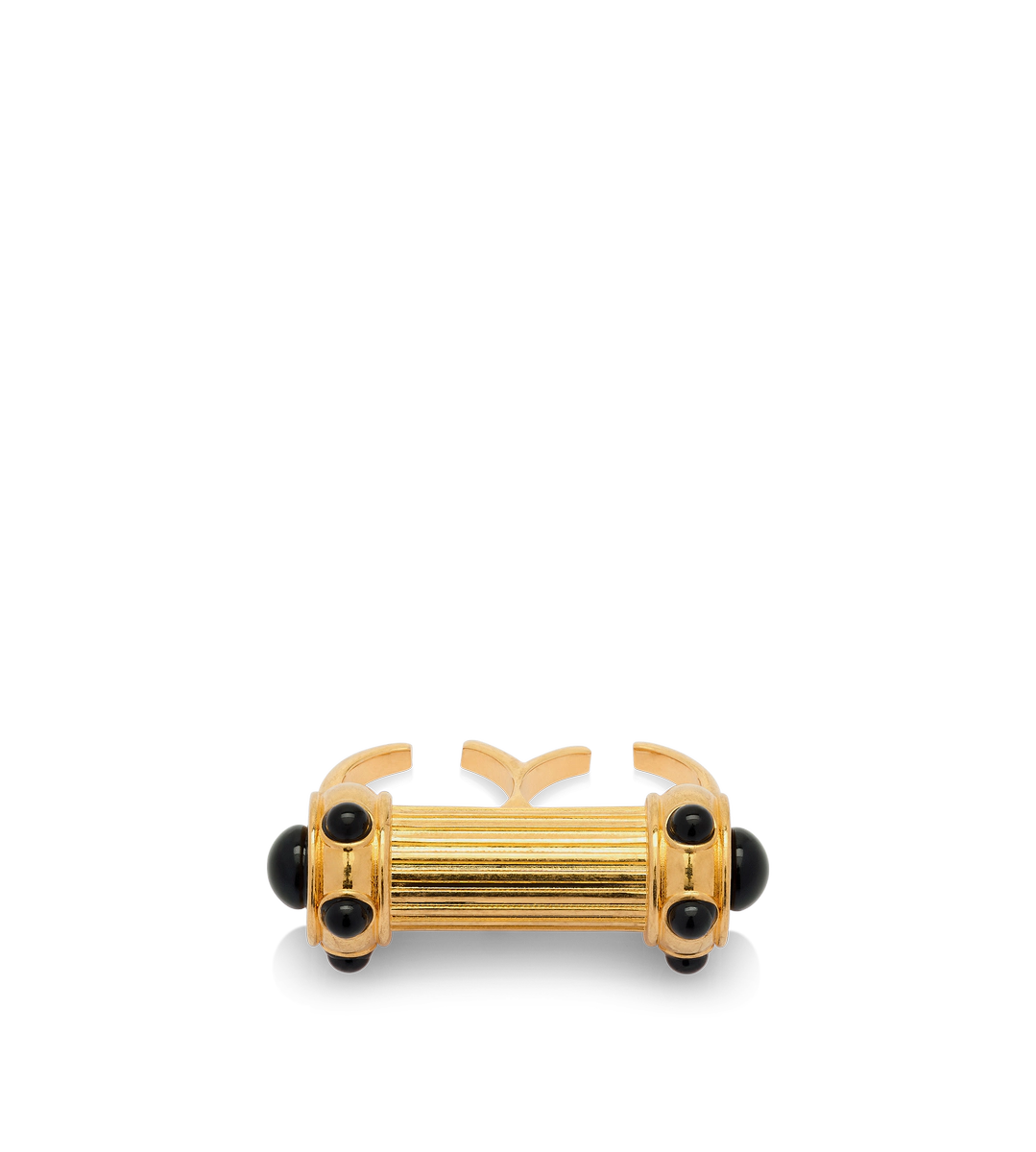 ANILLO DE CABUJONES DE LATÓN Y CRISTAL