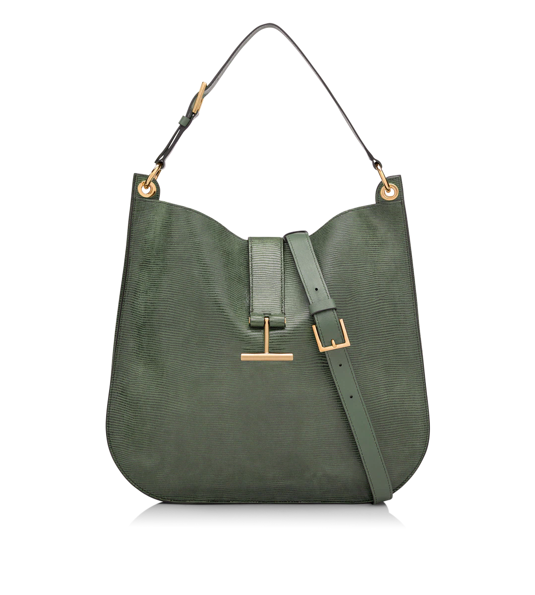 BANDOLERA GRANDE TARA DE PIEL ANTE EFECTO LAGARTO