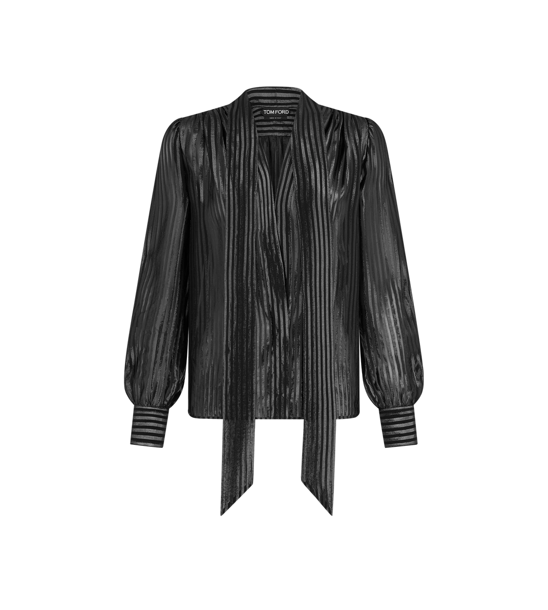 BLUSA LAVALLIERE DE MANGA LARGA CON CUELLO EN V