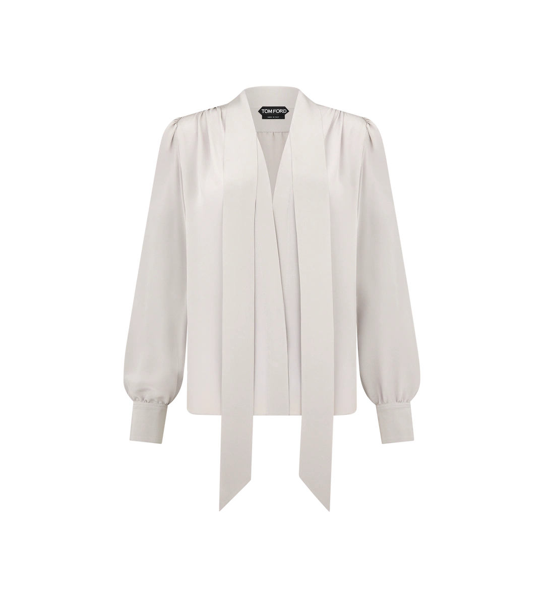 BLUSA LAVALLIERE DE MANGA LARGA CON CUELLO EN V