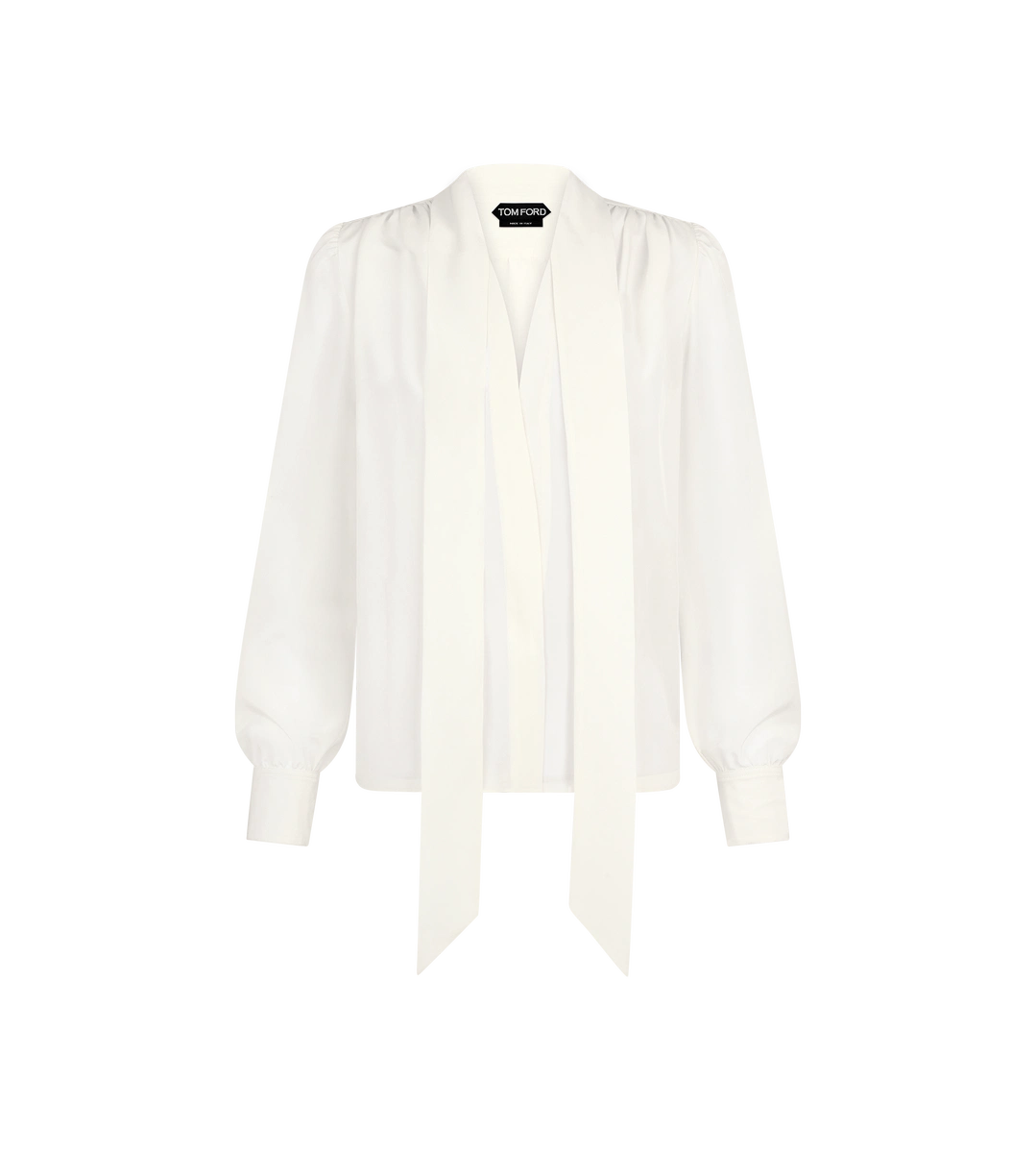 BLUSA LAVALLIERE DE MANGA LARGA CON CUELLO EN V