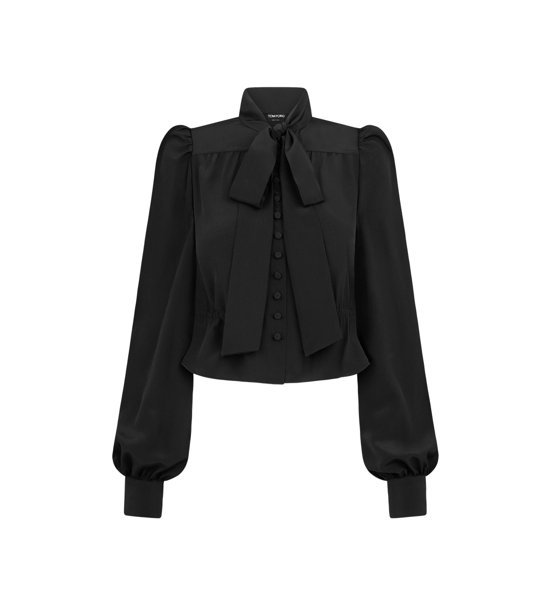 BLUSA LAVALLIERE FRUNCIDA DE MANGA LARGA