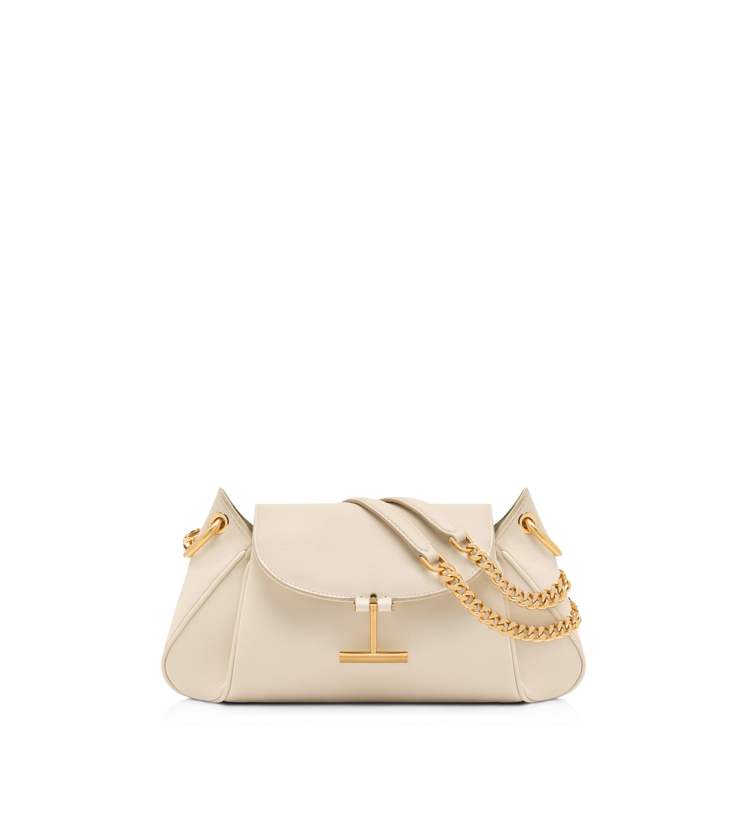 BOLSO DE HOMBRO TARA CON CADENA DE PIEL DE GRANO NATURAL - BOLSO DE HOMBRO TARA CON CADENA DE PIEL DE GRANO NATURAL