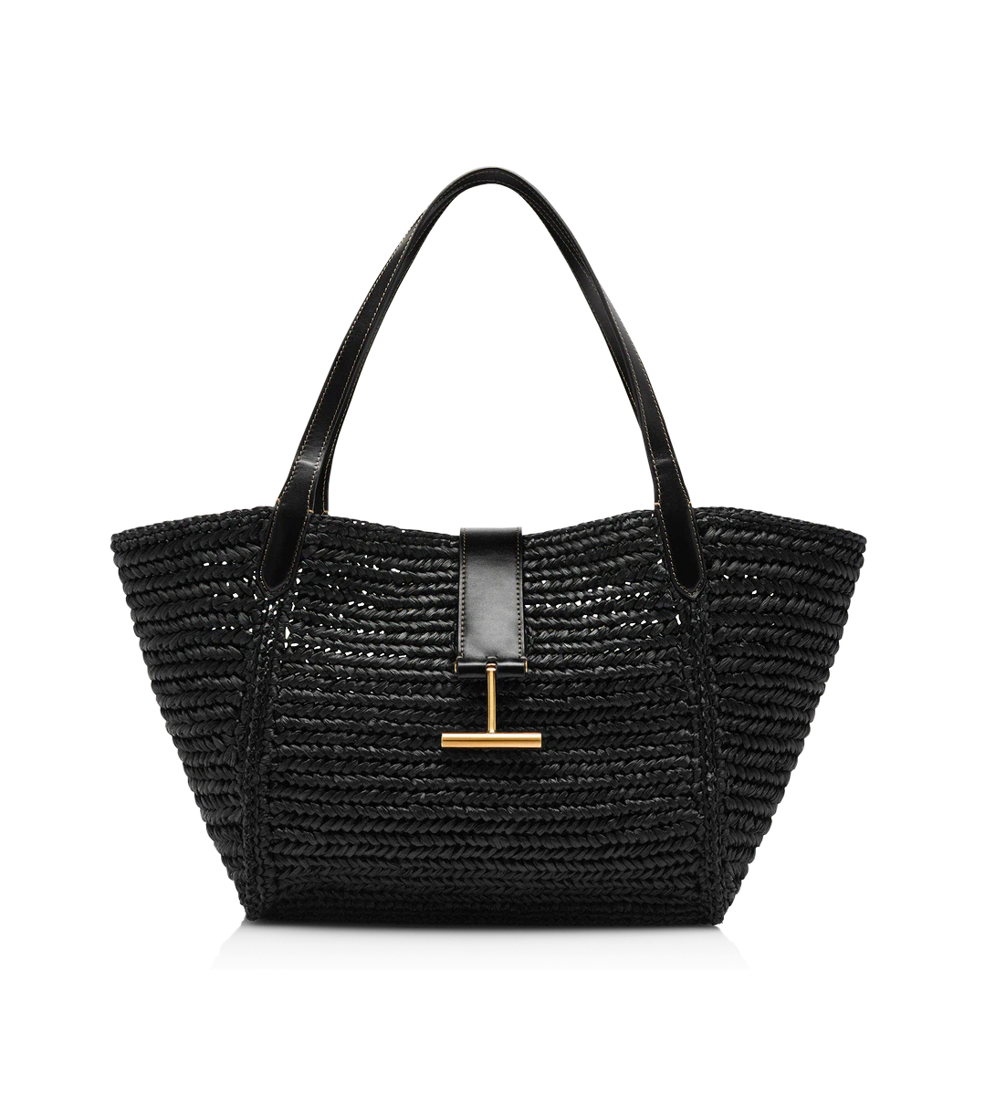 BOLSO TOTE MEDIANO TARA DE RAFIA Y CUERO