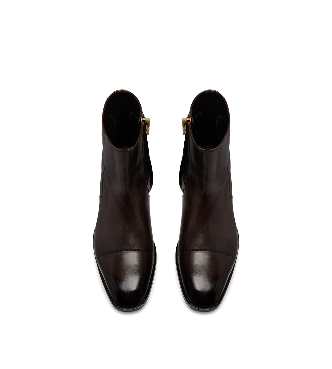 BOTA DE PIEL BRUÑIDA CON CREMALLERA DE HAINAUT