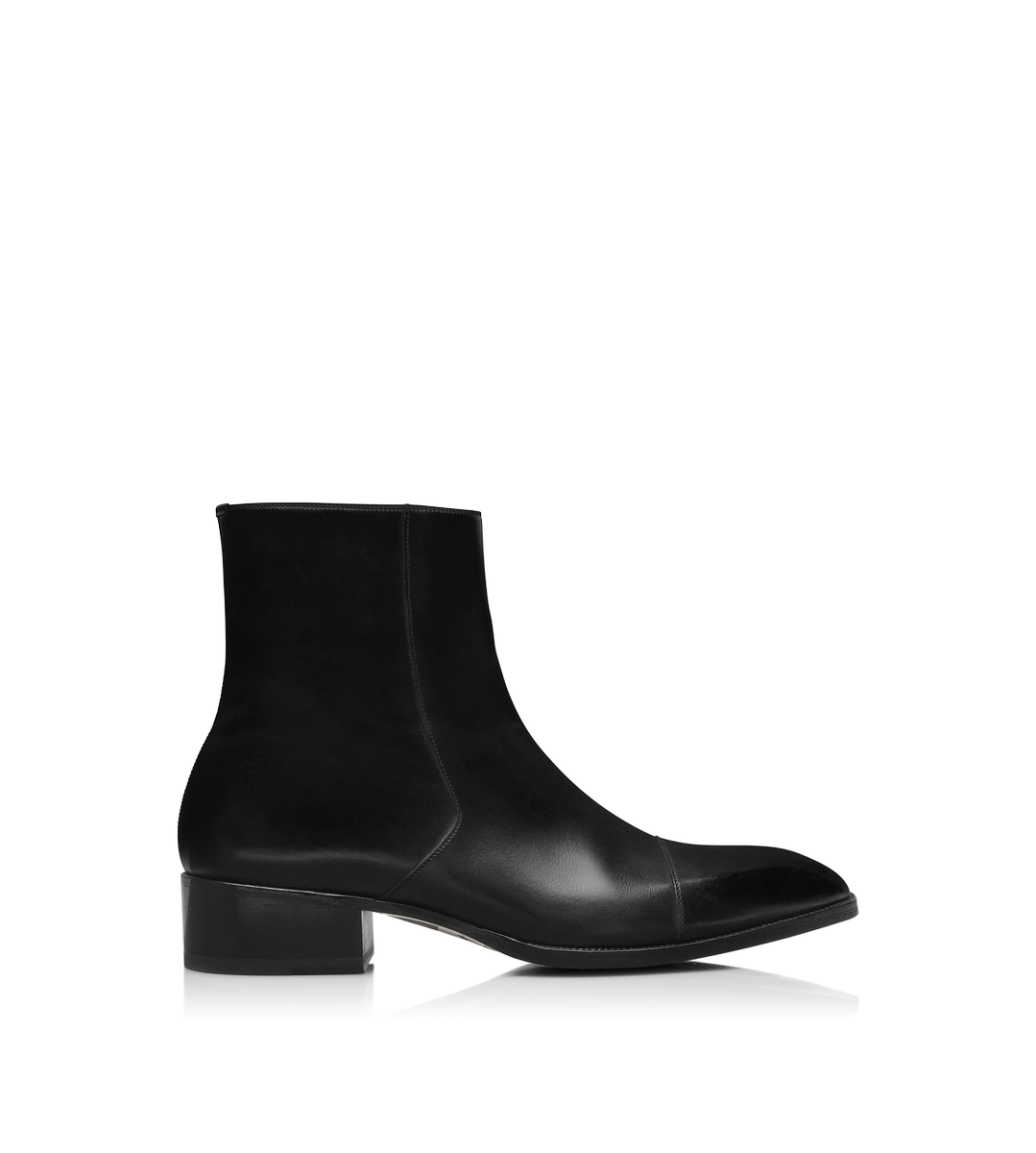 BOTA DE PIEL BRUÑIDA CON CREMALLERA DE HAINAUT