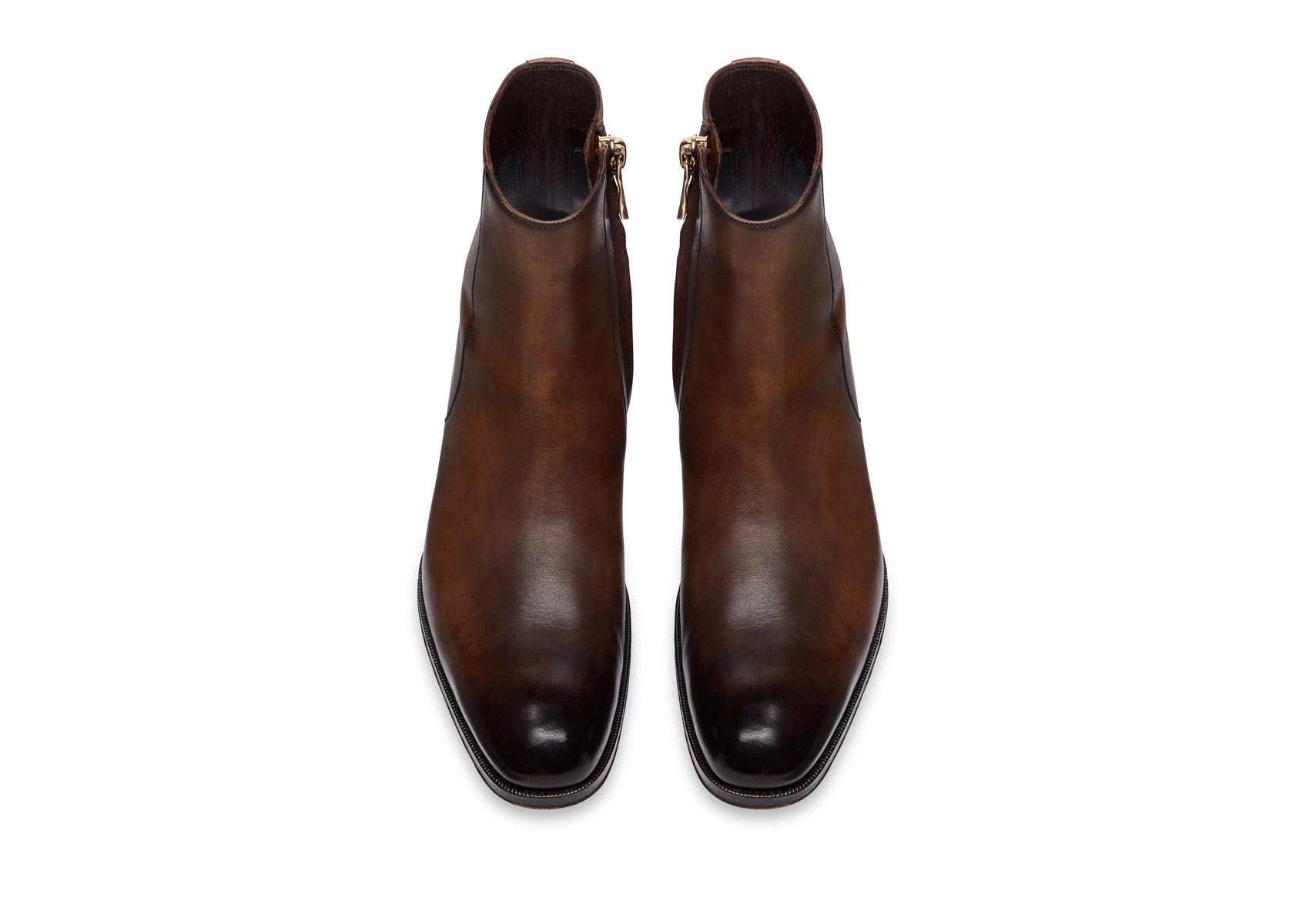 BOTA EDGAR CON CREMALLERA DE PIEL BRUÑIDA