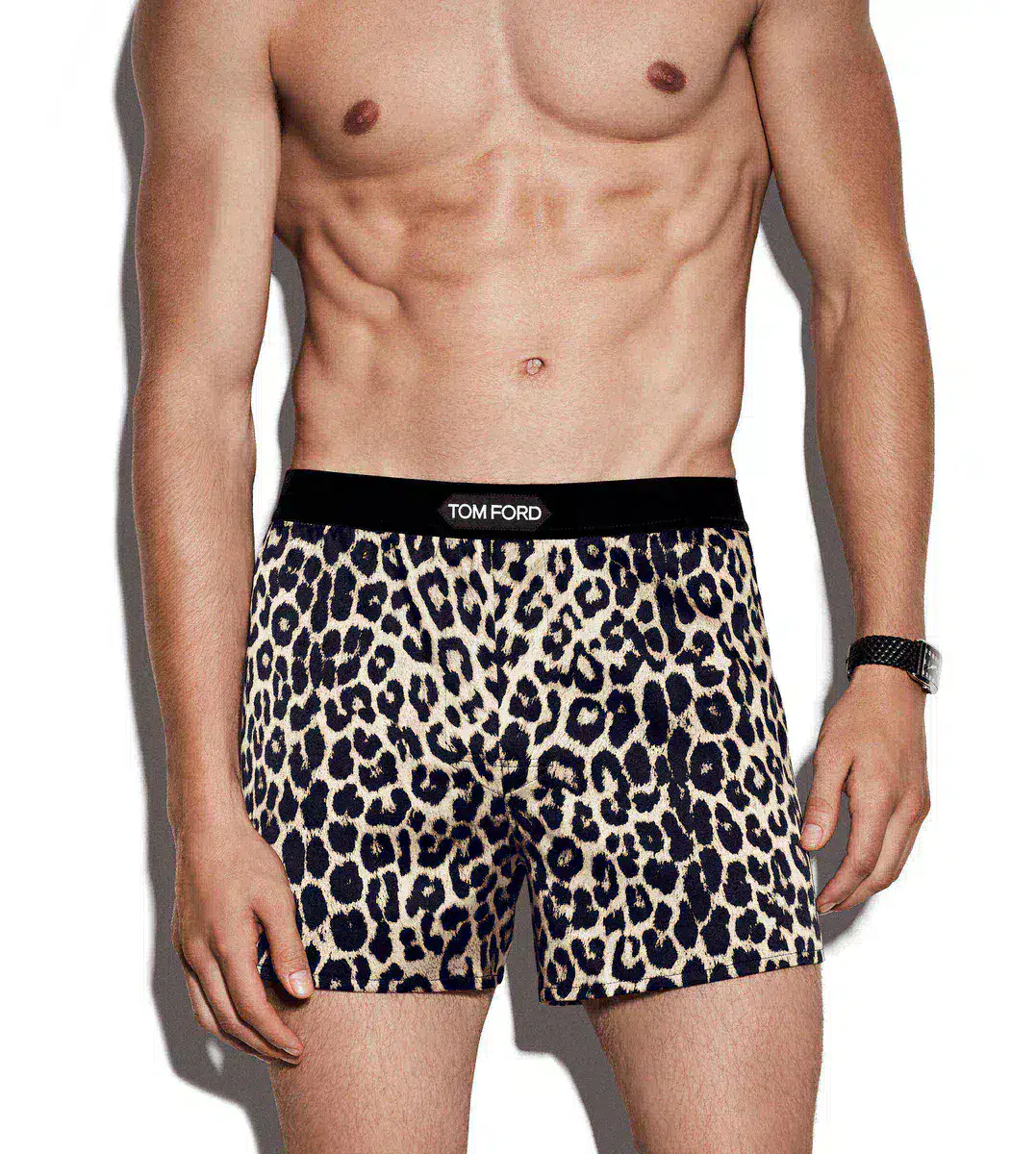 BOXERS DE SEDA DE LEOPARDO DE LAS NIEVES