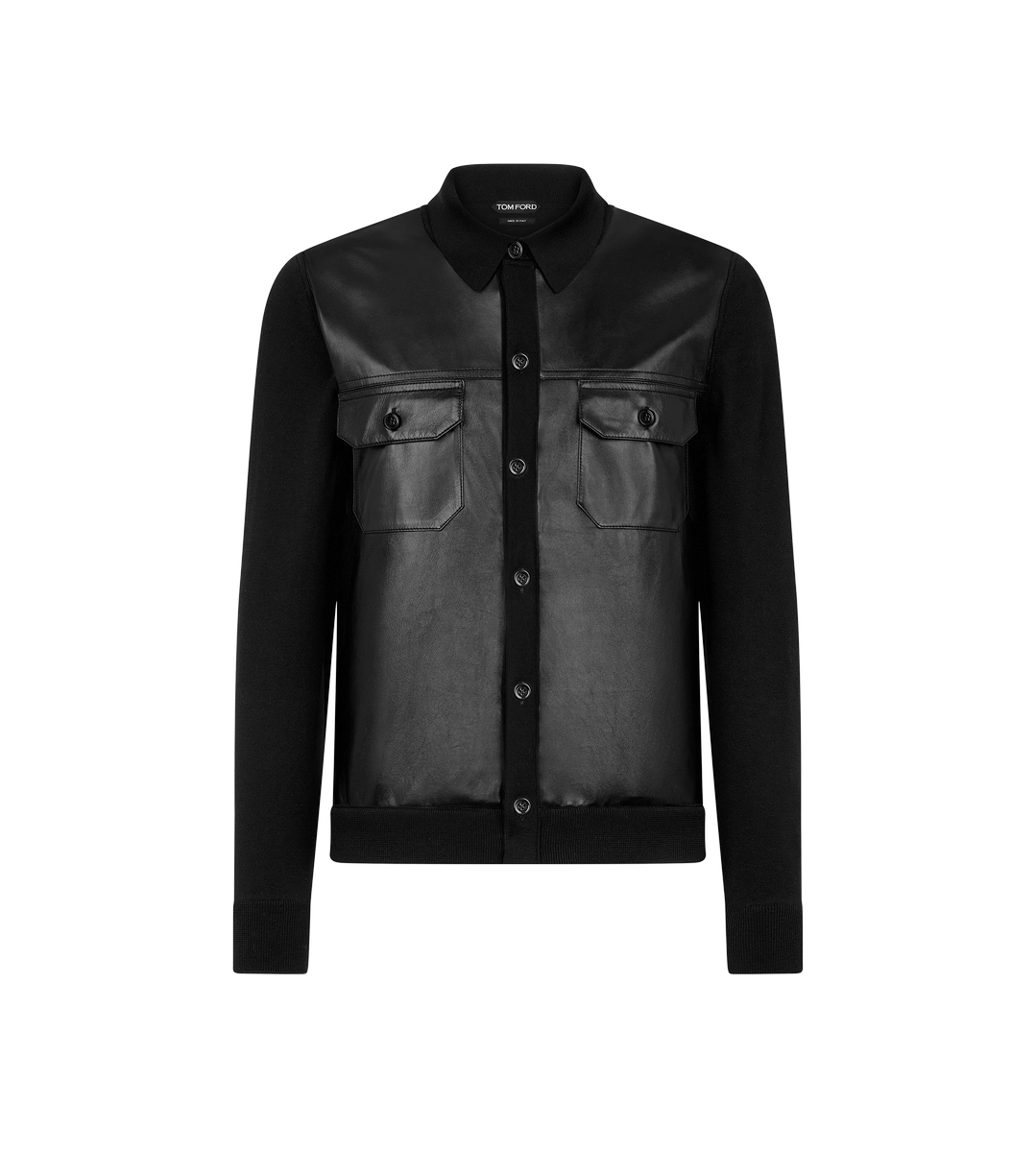 CAMISA CON FRENTE DE CUERO