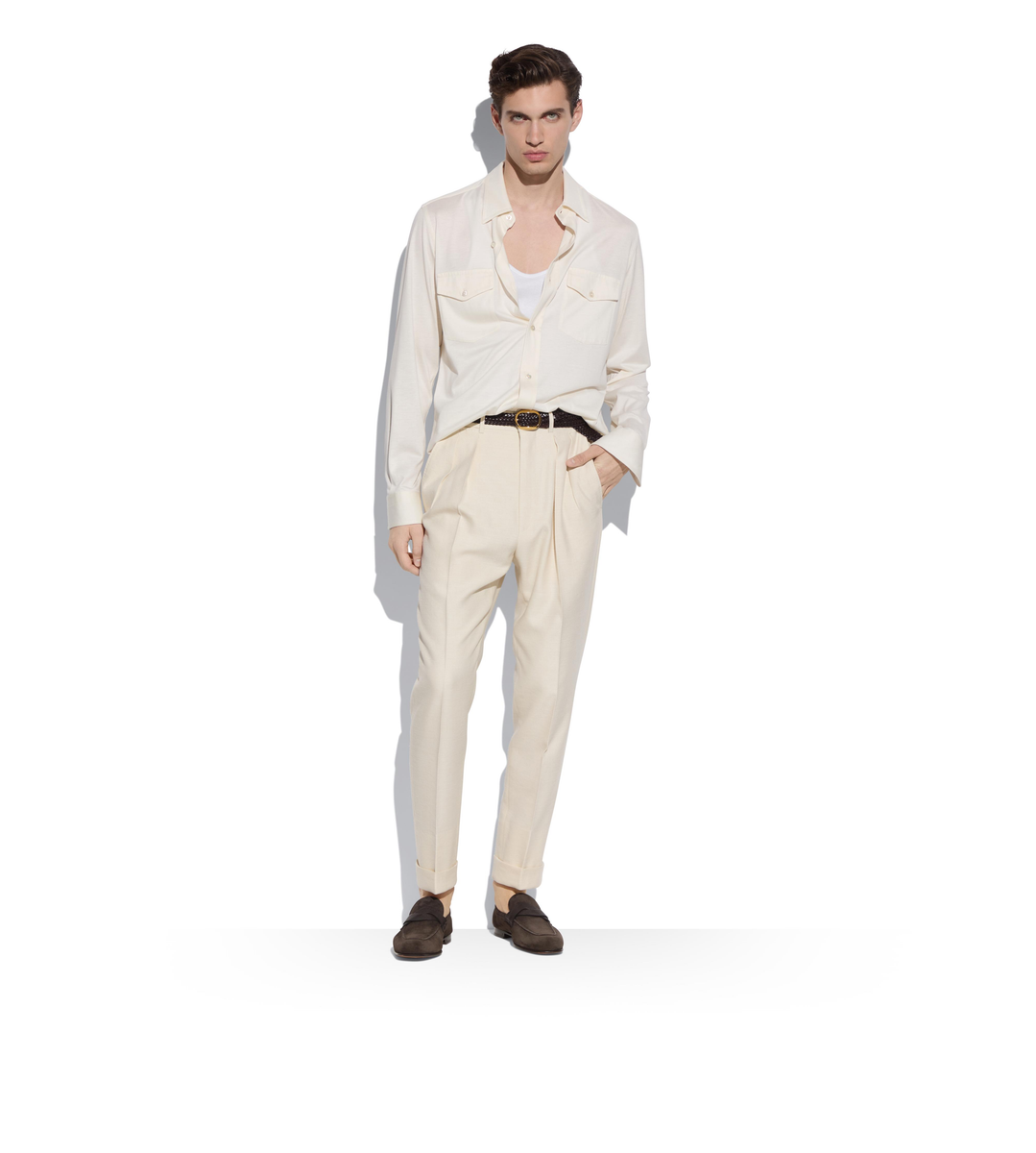 CAMISA DE MEZCLA DE ALGODÓN Y SEDA