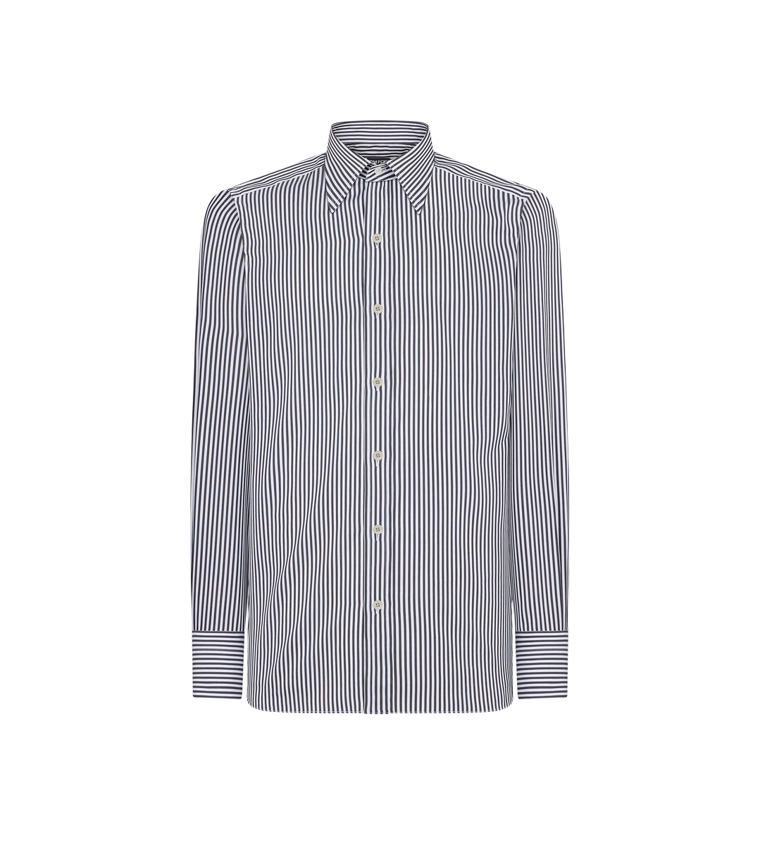 CAMISA DE RAYAS DE ALGODÓN Y SEDA AJUSTADA