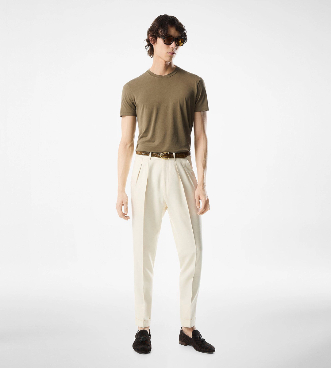 CAMISETA DE ALGODÓN LYOCELL CON CUELLO REDONDO