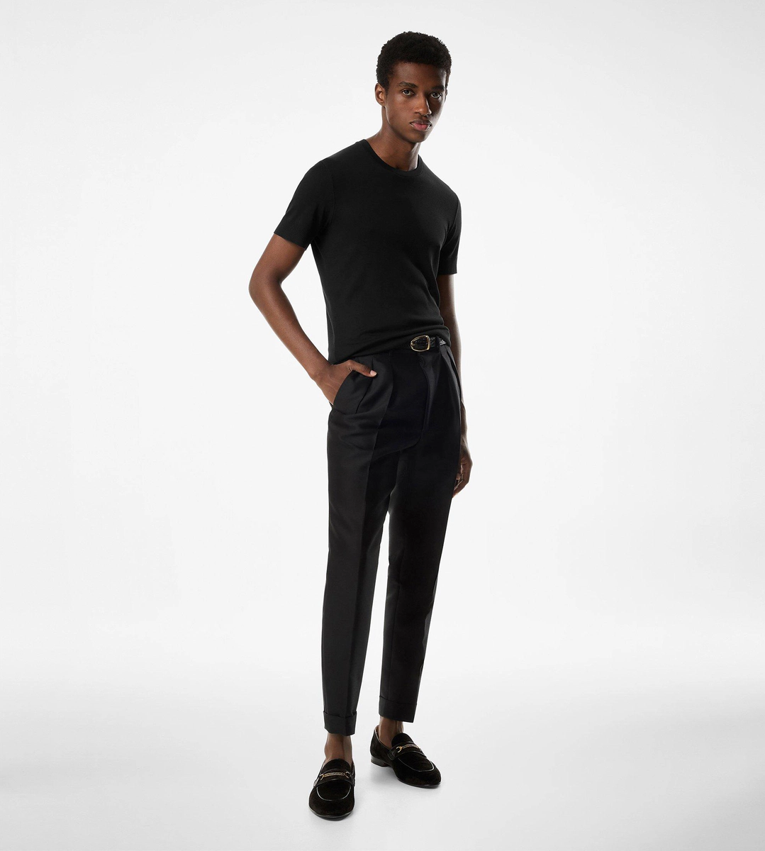 CAMISETA DE CUELLO REDONDO CON CANALÉ COLOCADO