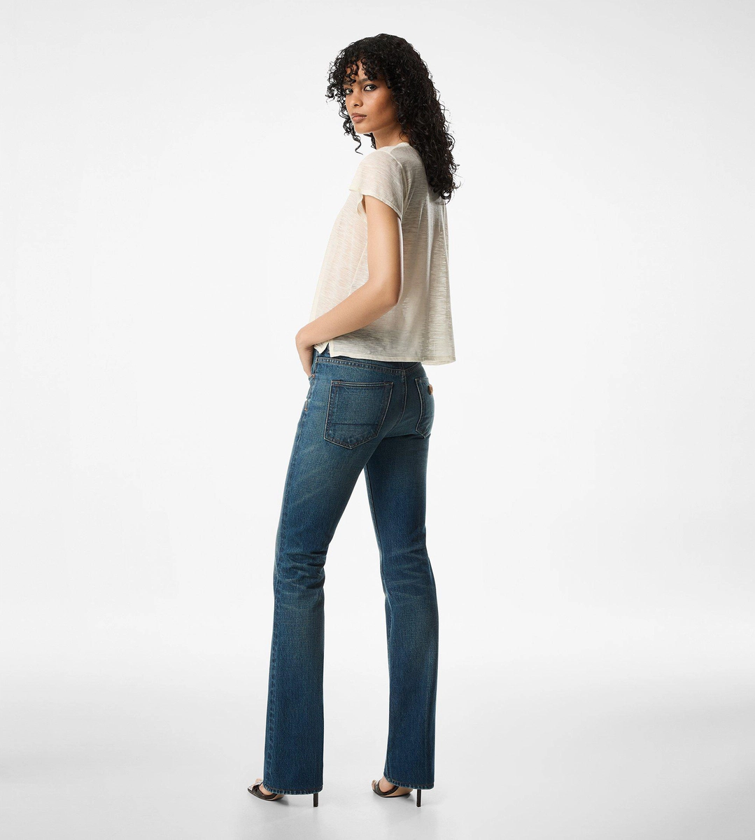 CAMISETA DE CUELLO REDONDO DE JERSEY DE ALGODÓN FLAUTA CAMISETA DE CUELLO REDONDO DE JERSEY DE ALGODÓN FLAUTA