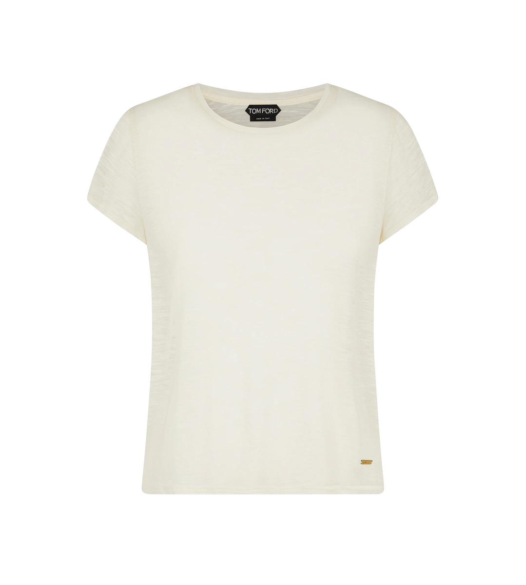 CAMISETA DE CUELLO REDONDO DE JERSEY DE ALGODÓN FLAUTA