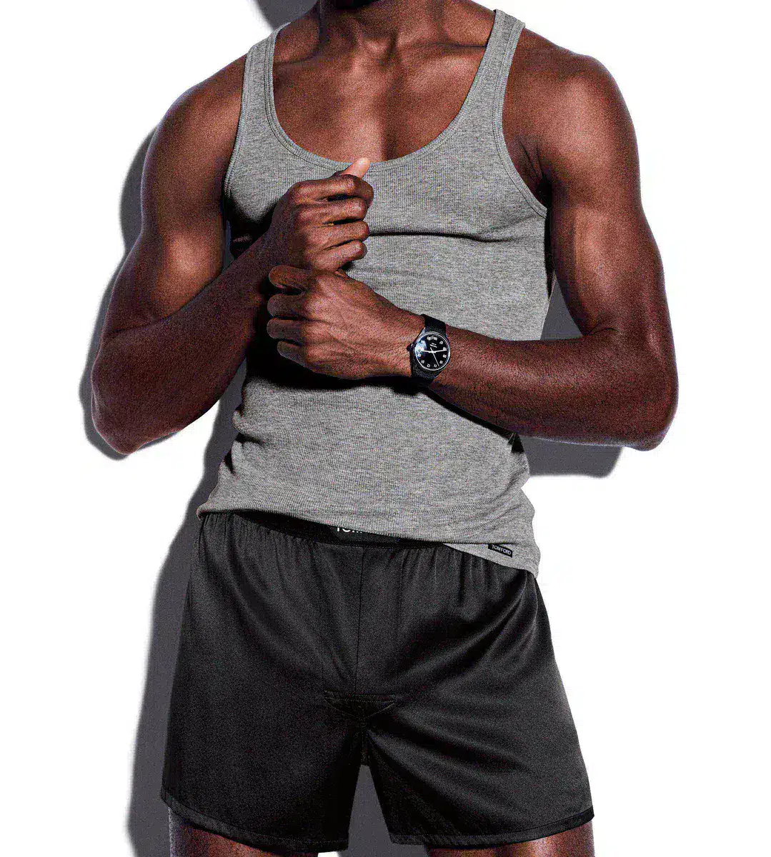 CAMISETA SIN MANGAS DE ALGODÓN MODAL ACANALADA