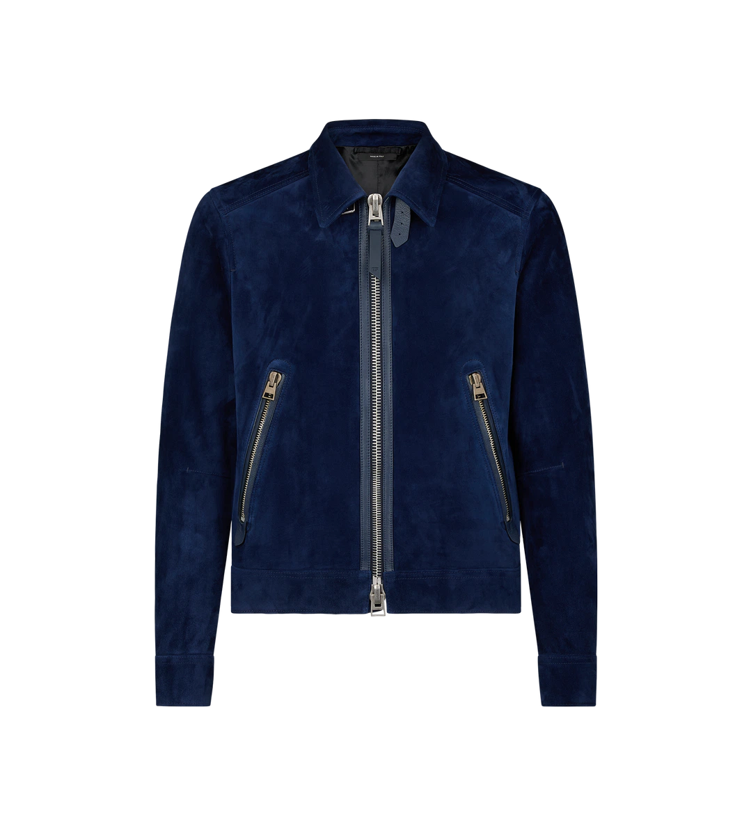 CAZADORA DE ANTE DE CACHEMIRA CON CUELLO CON CREMALLERA