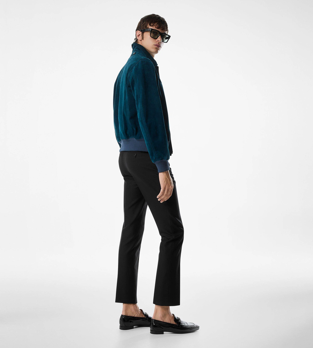 CAZADORA DE ANTE Y CACHEMIRA CON CUELLO CAZADORA DE ANTE Y CACHEMIRA CON CUELLO