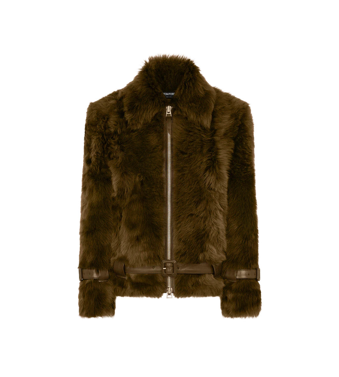 CAZADORA DE BORREGO CON DETALLES DE CUERO