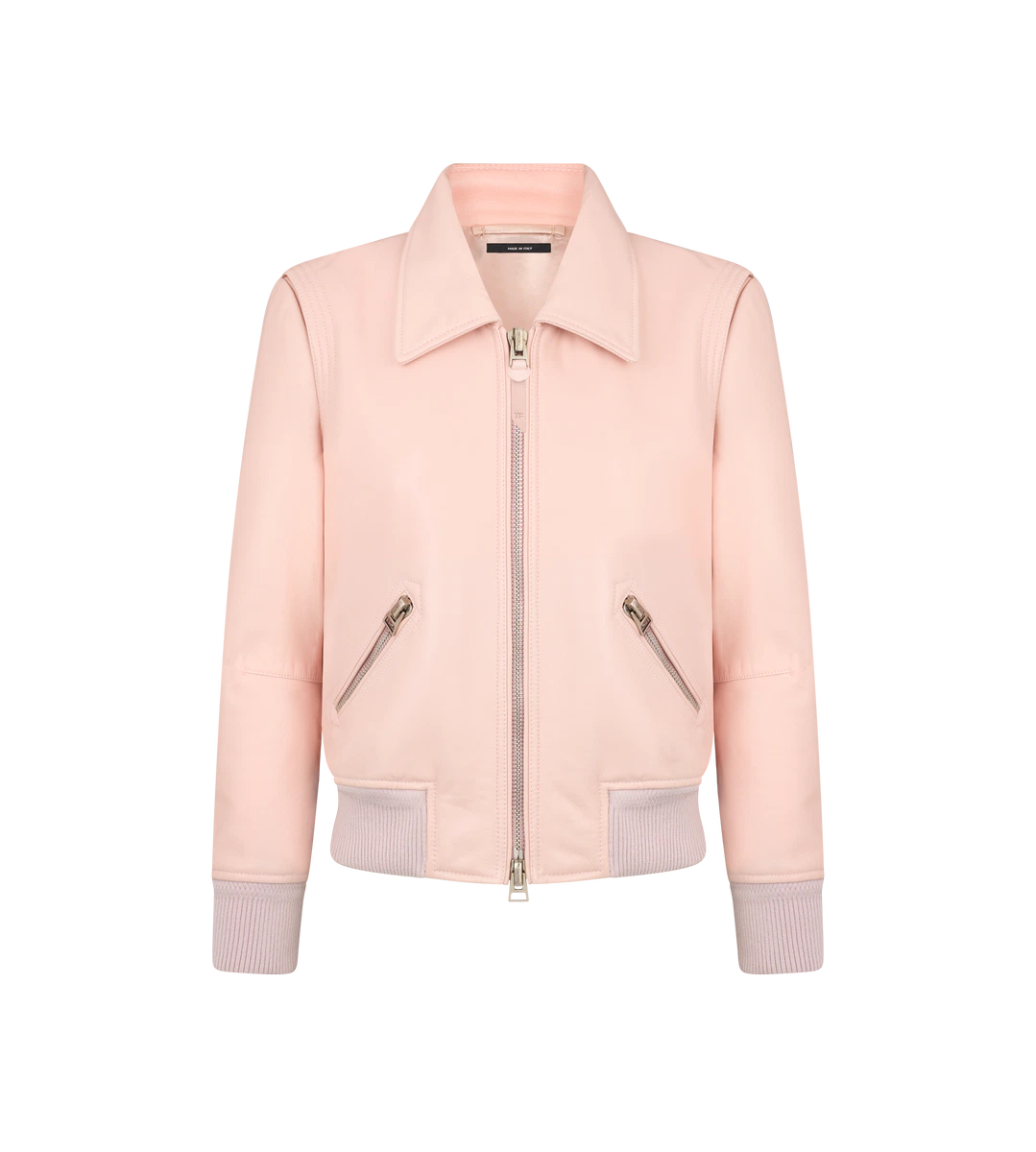 CAZADORA DE CUERO CON CUELLO