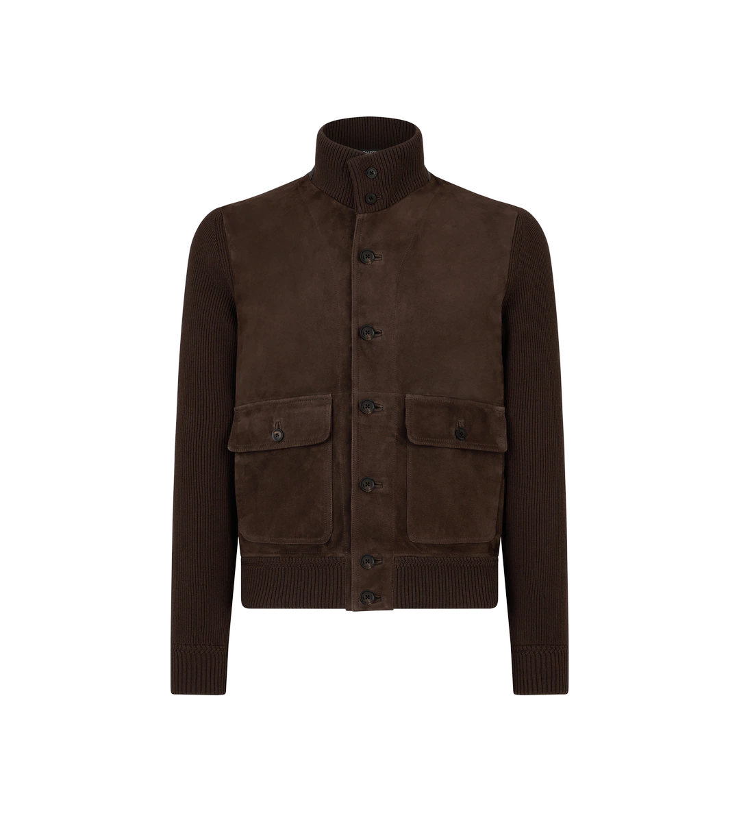 CAZADORA DE MERINO CON DELANTERO DE ANTE