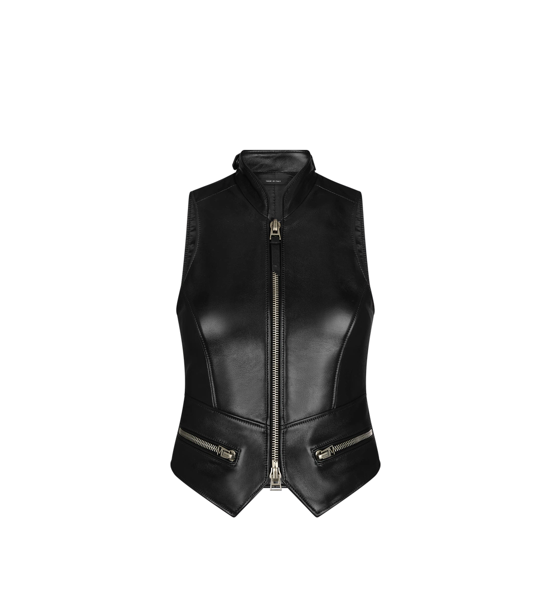 CHALECO DE CUERO BRILLANTE PLONGE