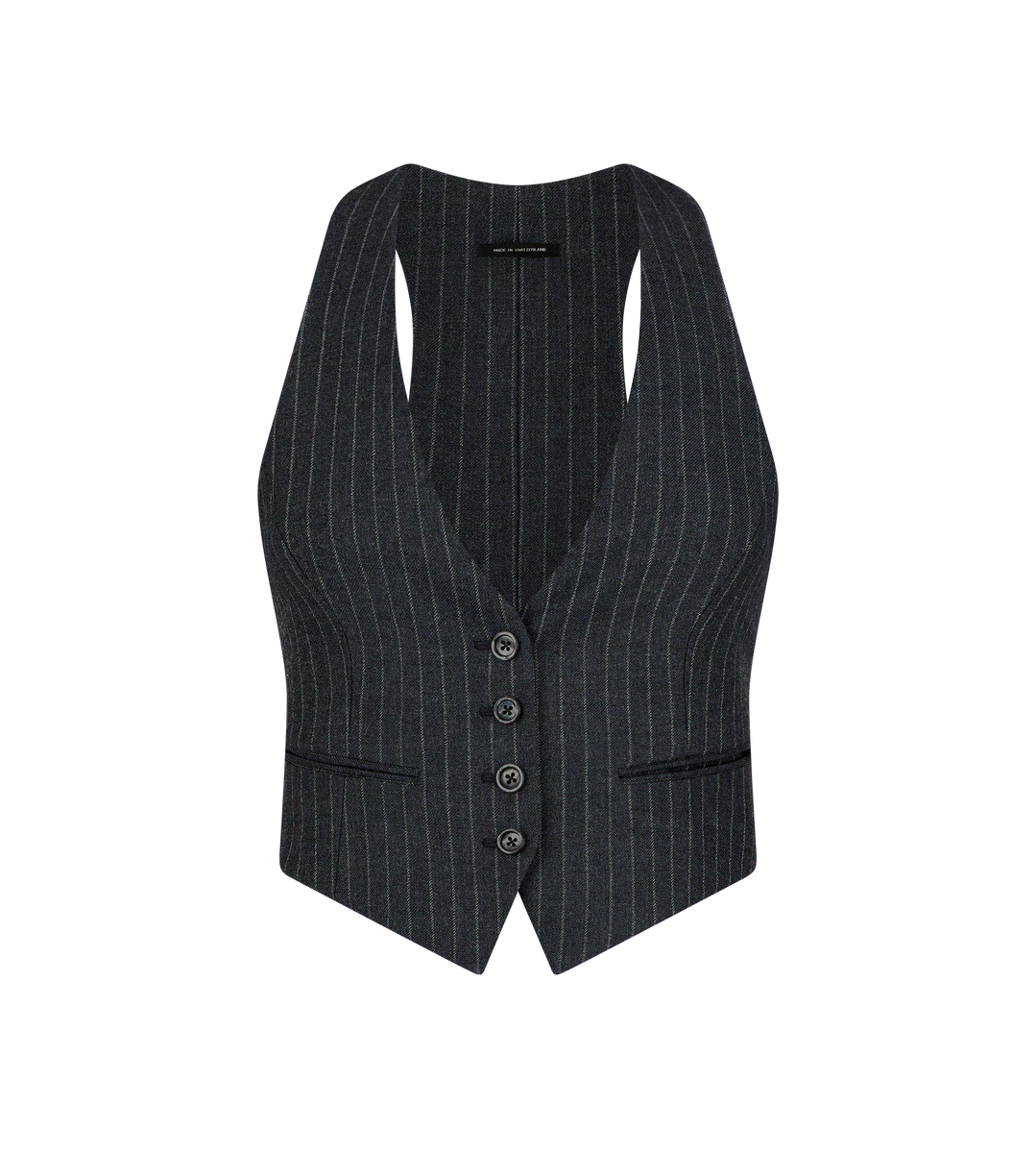 CHALECO DE FRANELA DE LANA A RAYAS