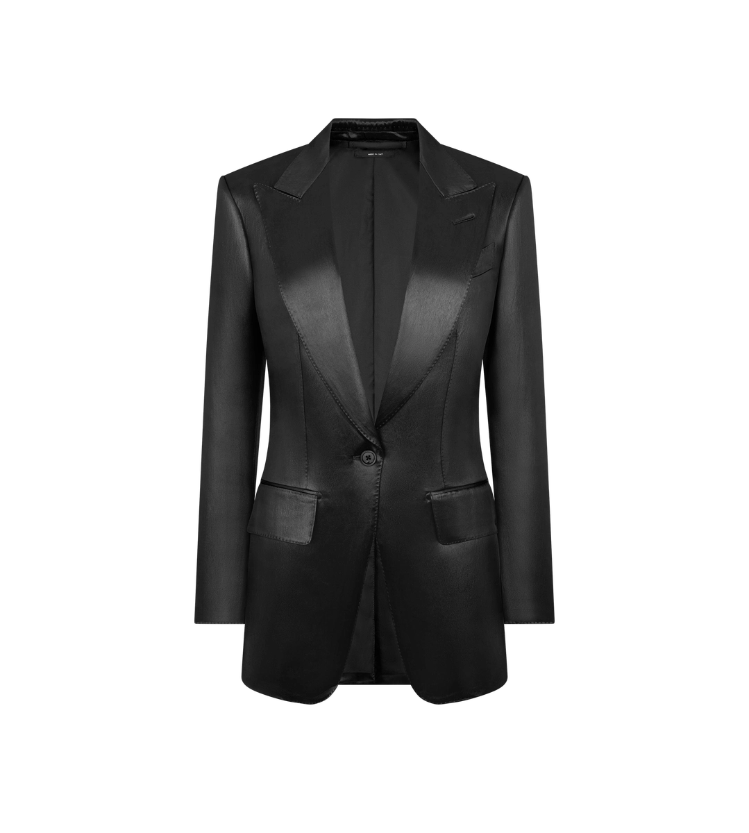 CHAQUETA BIANCA DE BOTONADURA SIMPLE CON SOLAPA DE PICO