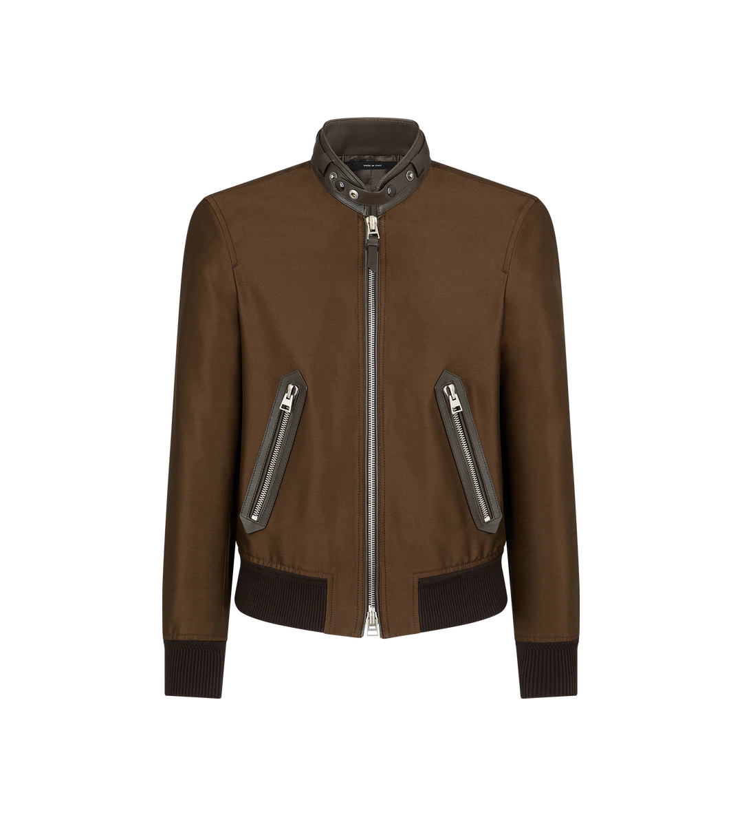 CHAQUETA BIKER DE FAILLE DE LANA Y SEDA