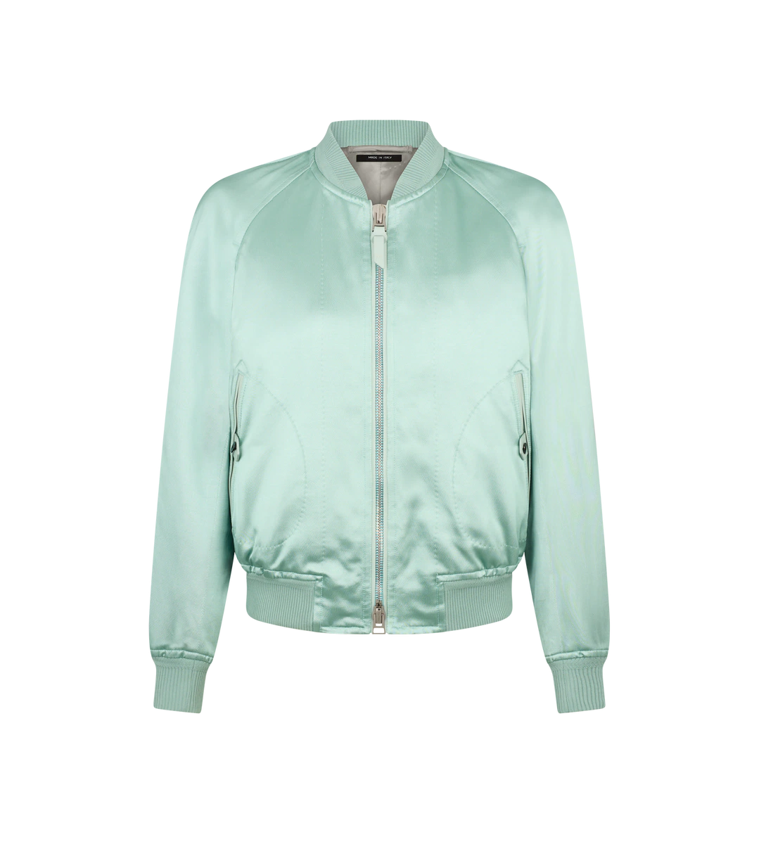 CHAQUETA BOMBER CON RIBETE ACANALADO
