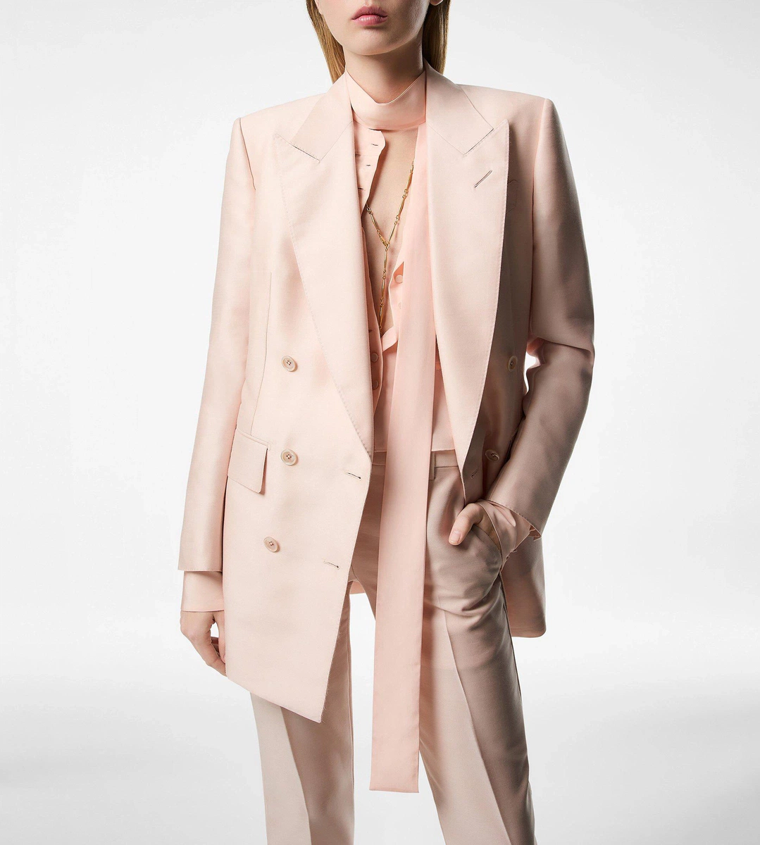 CHAQUETA CRUZADA CON SOLAPA DE PICO