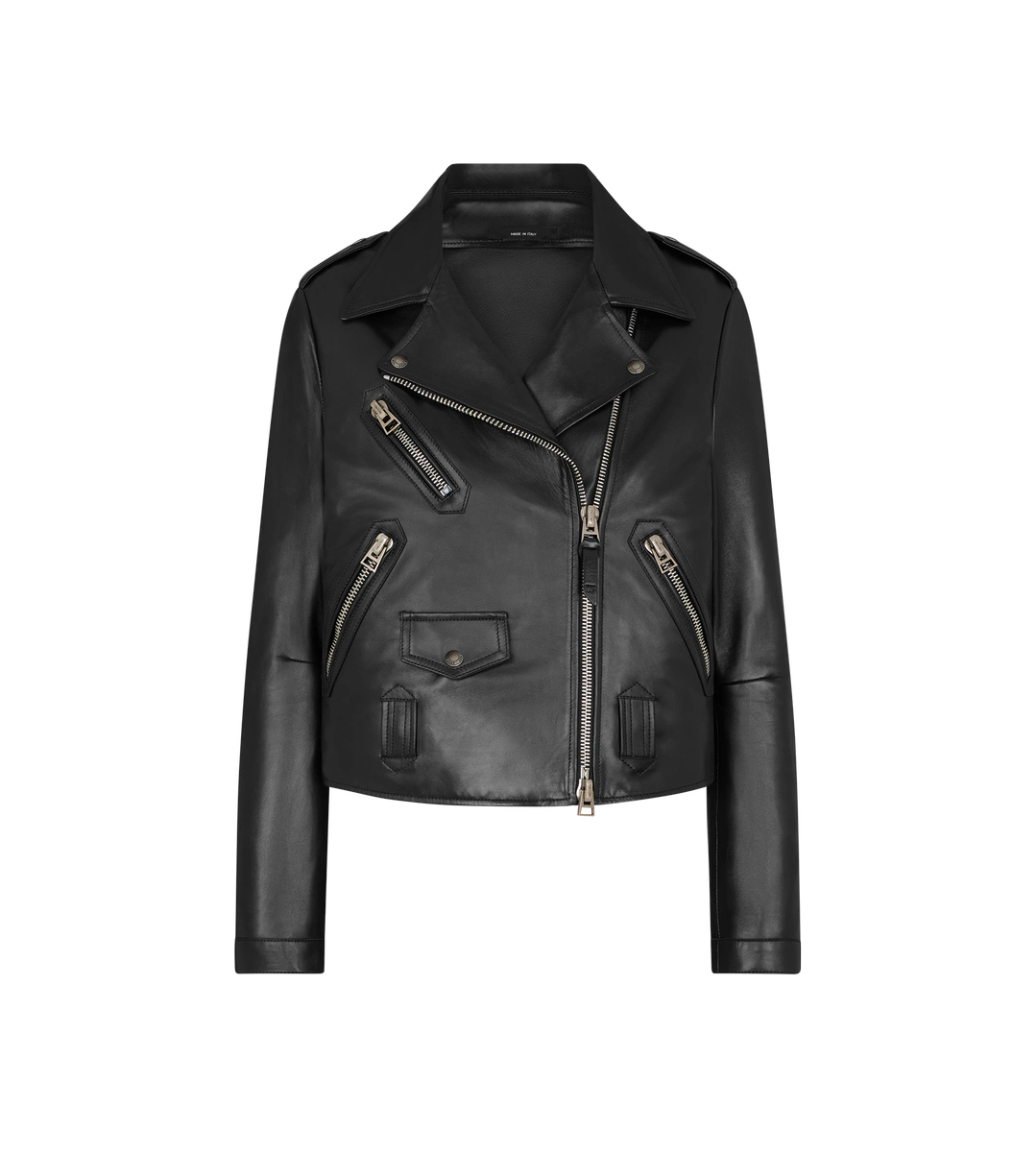 CHAQUETA DE BIKER DE CUERO ASIMÉTRICA