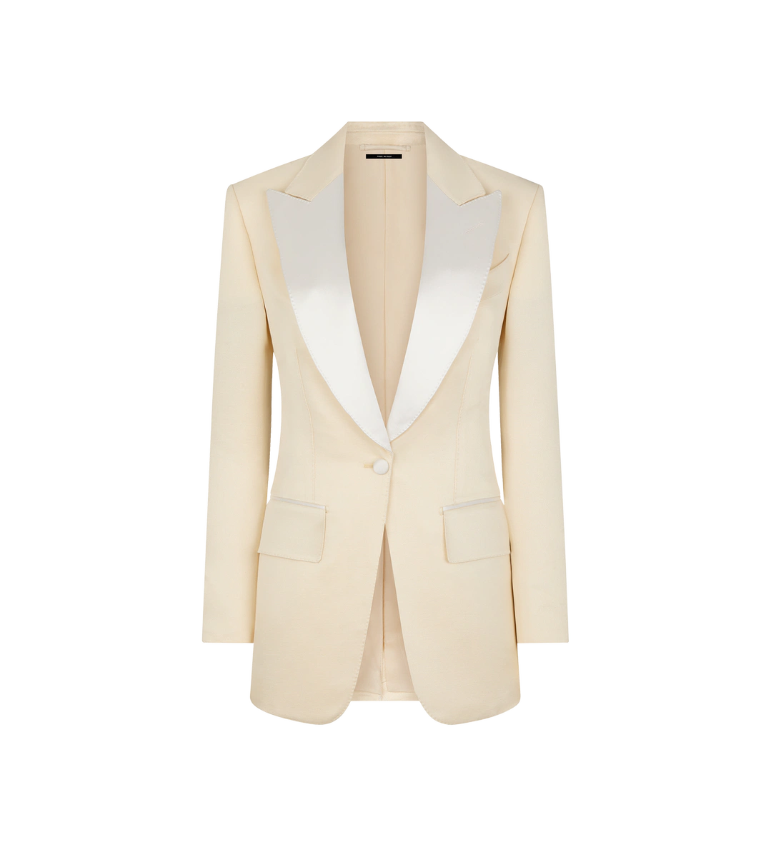 CHAQUETA DE ESMOQUIN DE BOTONADURA SIMPLE «BIANCA» EN MEZCLA DE SEDA BARATHEA LUSTROSA