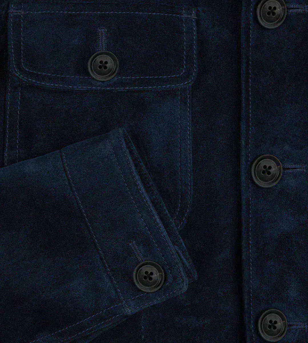 CHAQUETA MILITAR DE ANTE Y CACHEMIRA