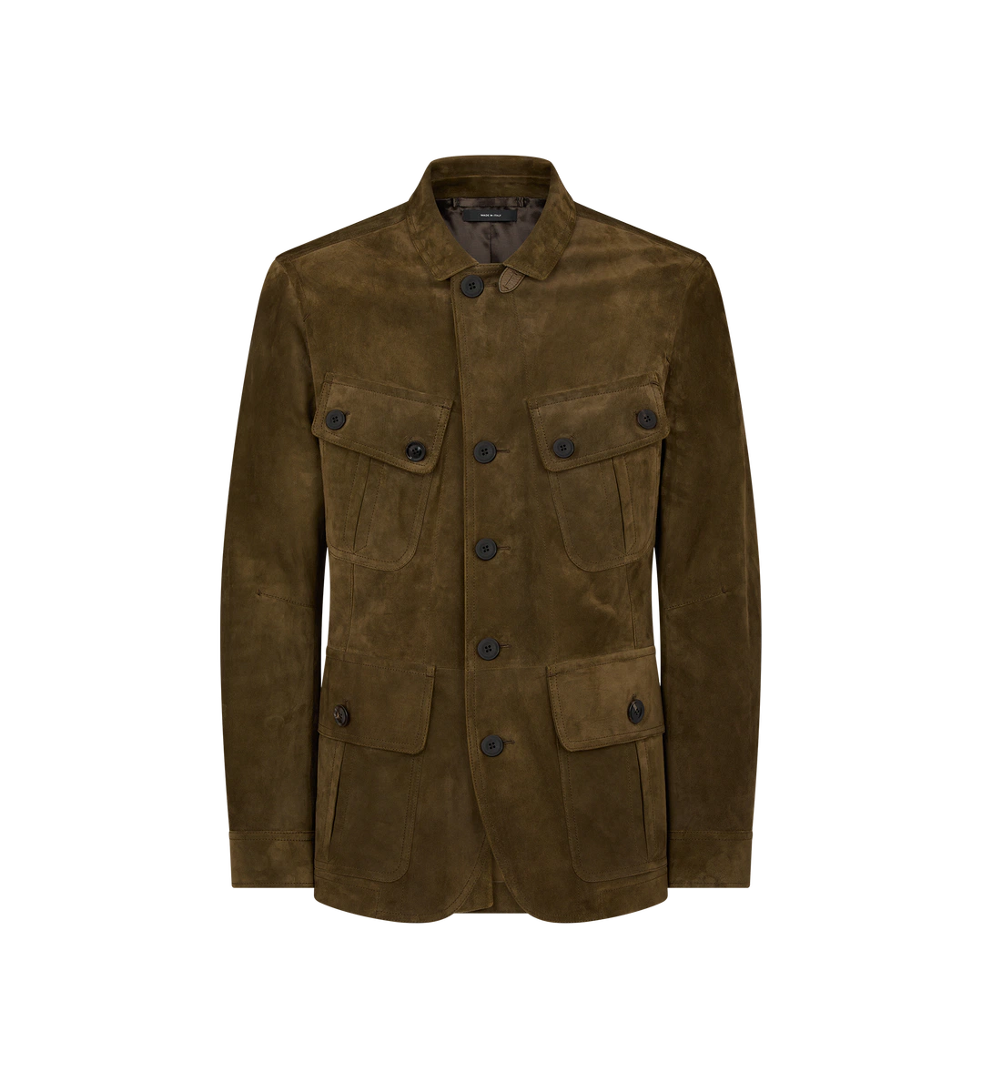 CHAQUETA MILITAR DE SARTORIAL DE ANTE Y CACHEMIRA
