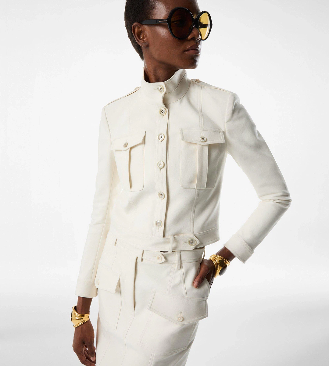 CHAQUETA SAFARI CORTA CON CUELLO ALTO