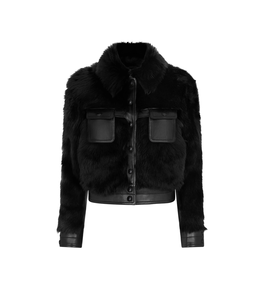 CHAQUETA WESTERN DE PIEL DE BORREGUITO Y CUERO