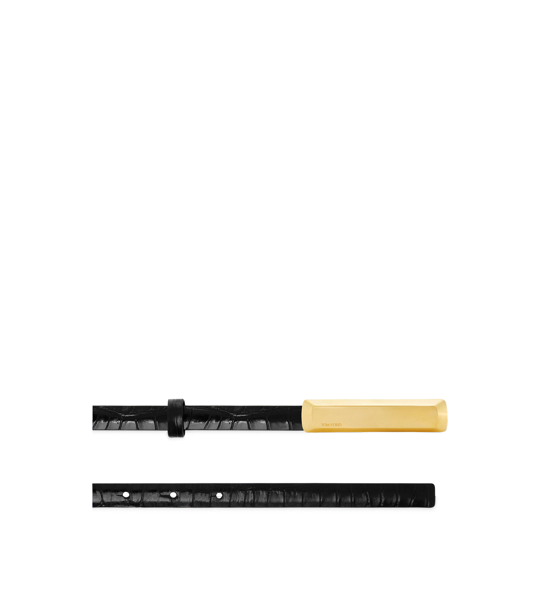 CINTURÓN DE BARRA DE 15 MM DE PIEL DE COCODRILO ESTAMPADA