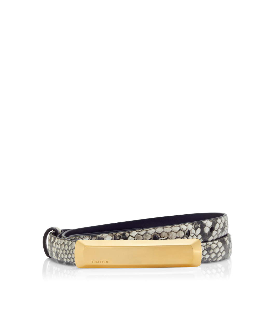 CINTURÓN DE BARRA DE PITÓN ESTAMPADO