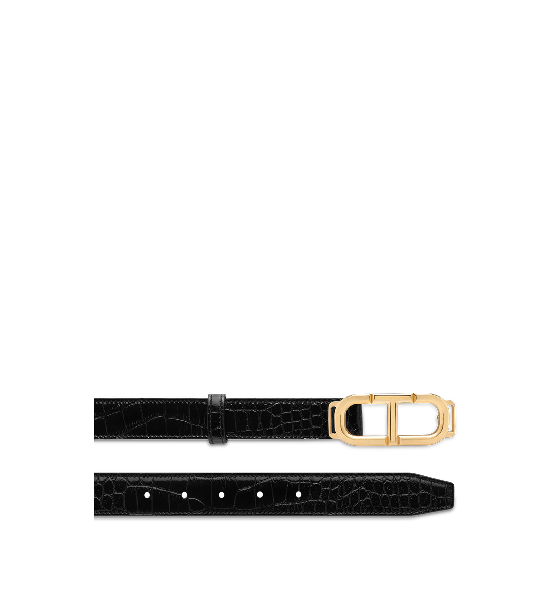 CINTURÓN DE PIEL DE COCODRILO ESTAMPADO BRILLANTE