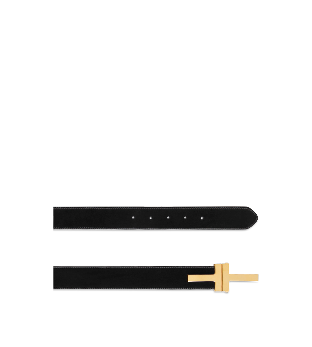 CINTURÓN DOBLE T DE CUERO LISO