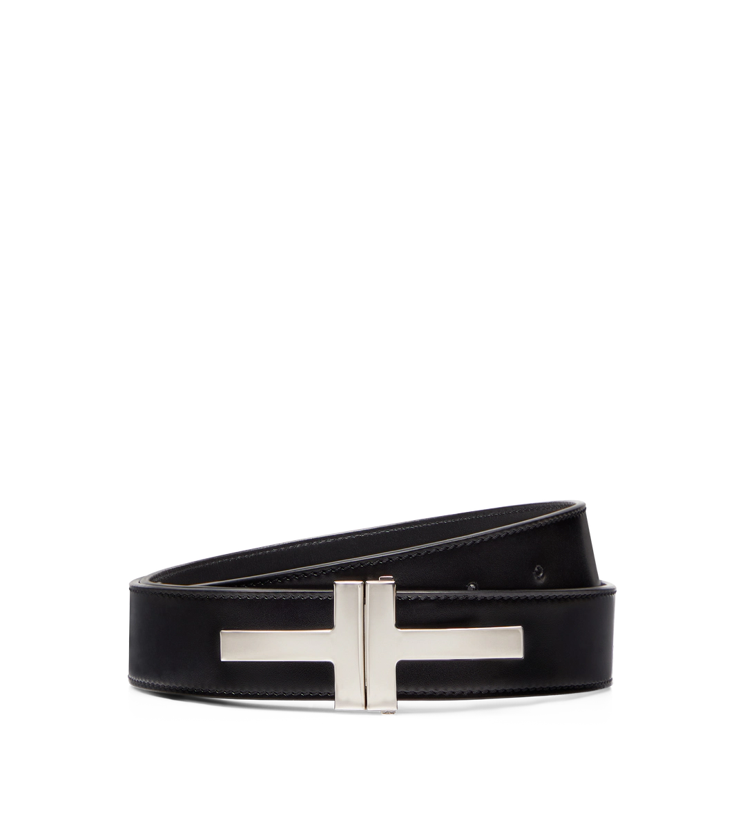 CINTURÓN DOBLE T DE CUERO LISO