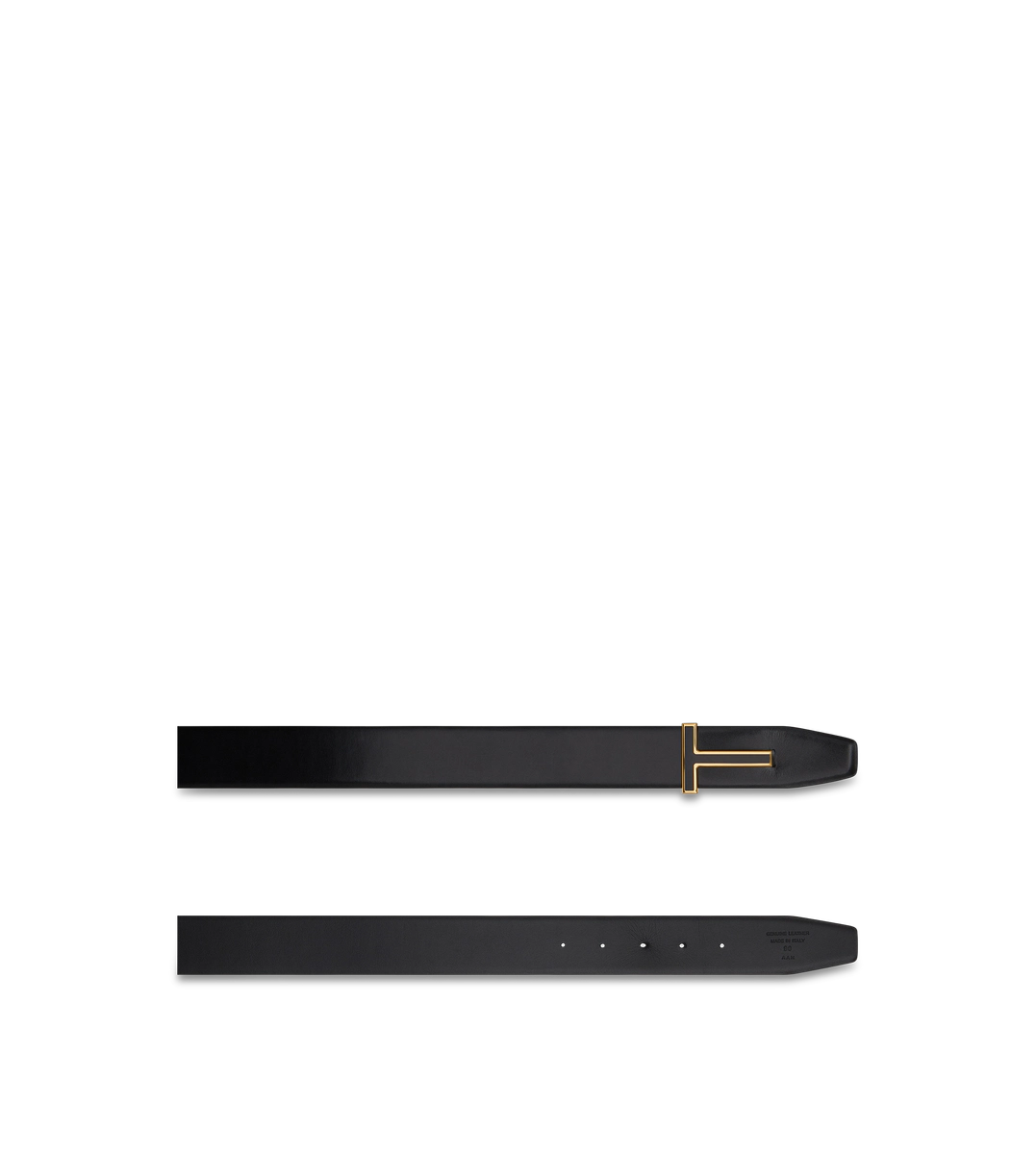 CINTURÓN EN T CON HEBILLA DE CUERO LISO ESMALTADO