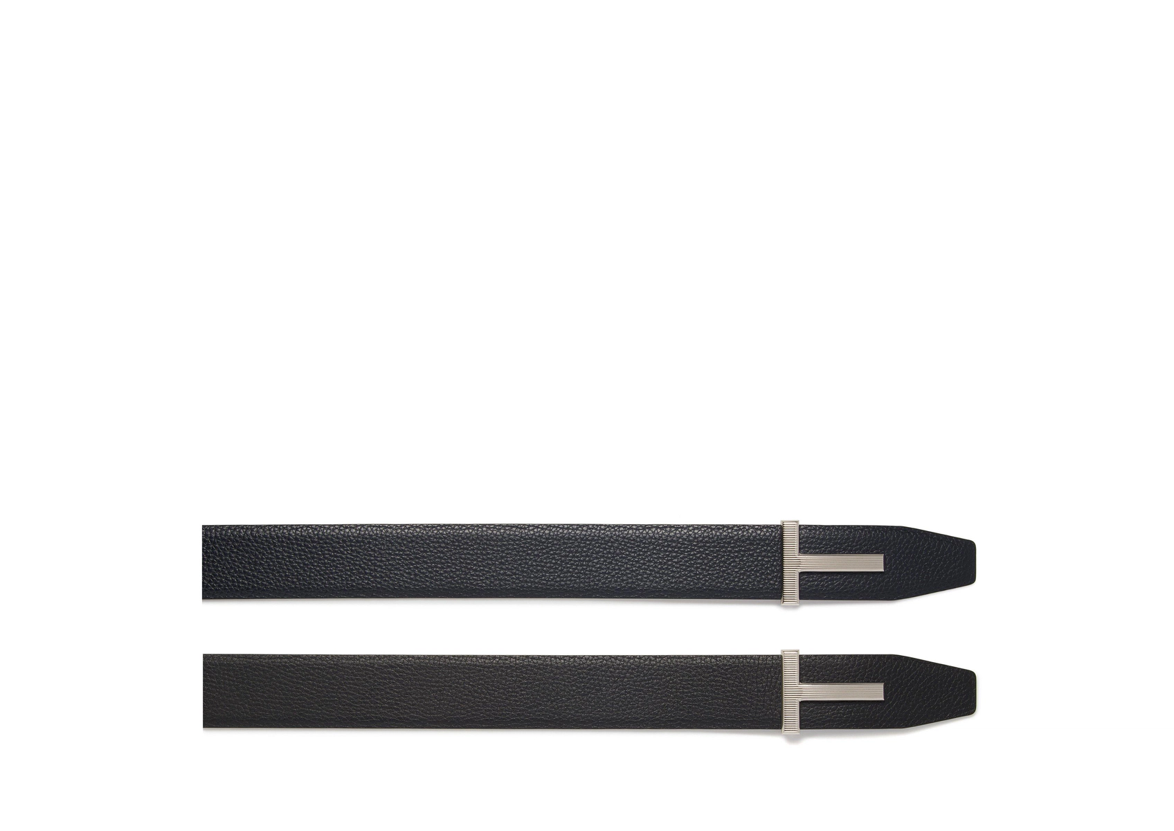 CINTURÓN EN T CON HEBILLA DE RIBERA DE CUERO GRANULADO