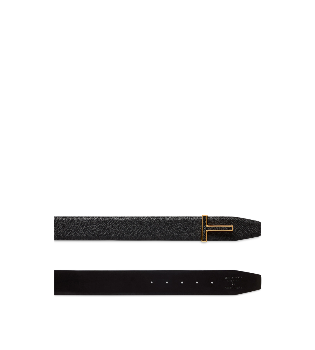 CINTURÓN EN T CON HEBILLA Y INSERCIÓN DE CUERO GRANULADO