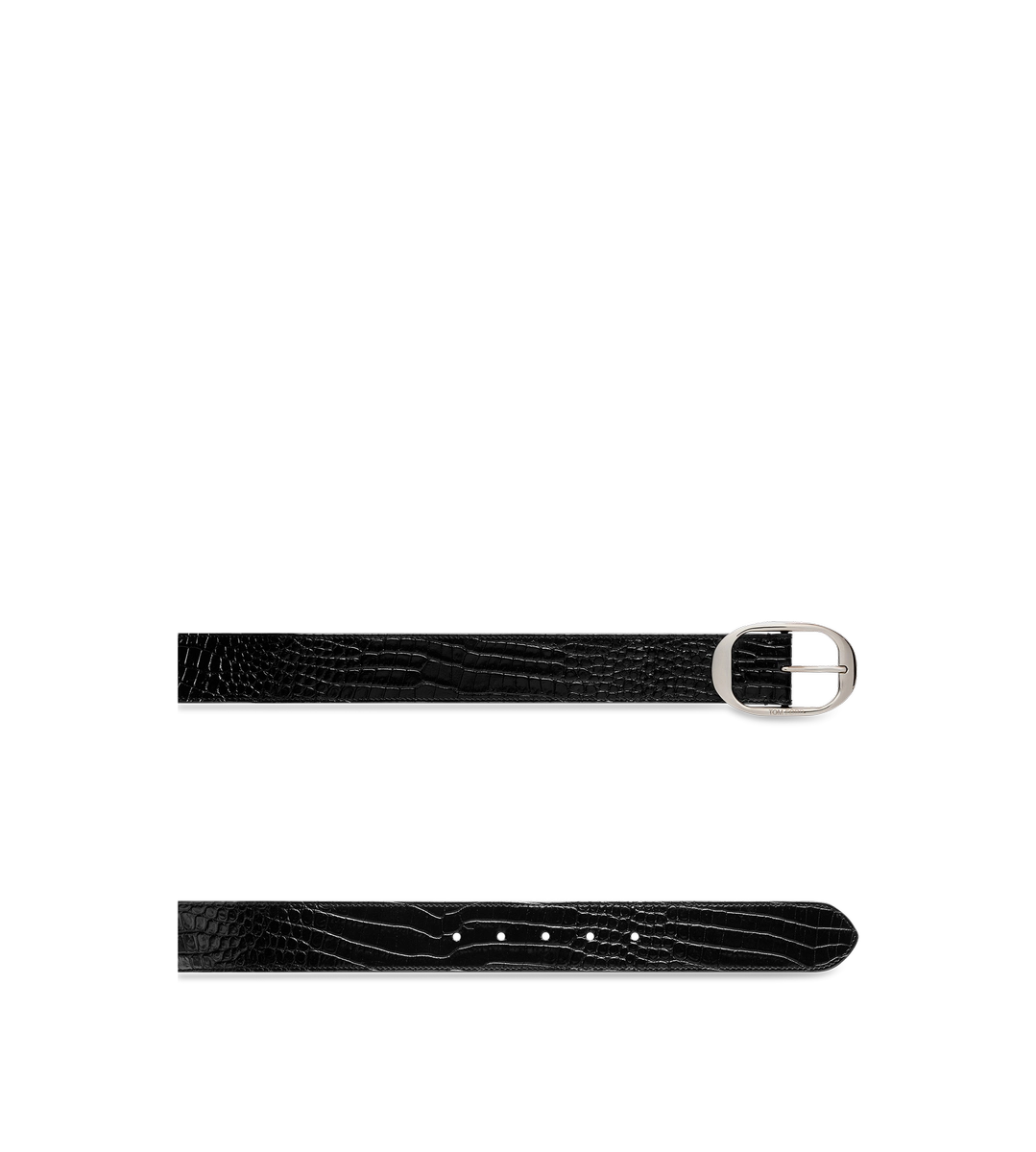 CINTURÓN OVALADO DE CAIMÁN ESTAMPADO