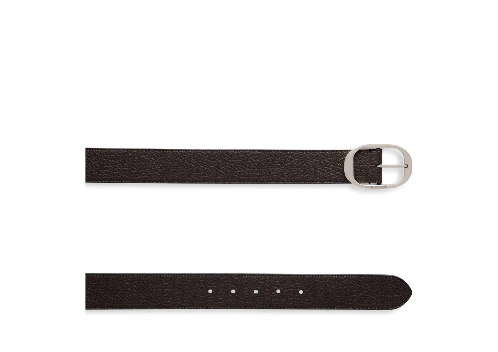 CINTURÓN OVALADO DE CUERO GRANULADO